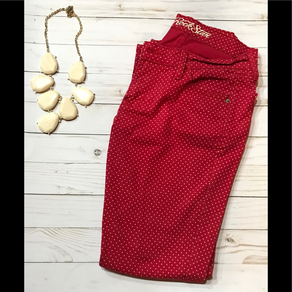 Red polka dot pants